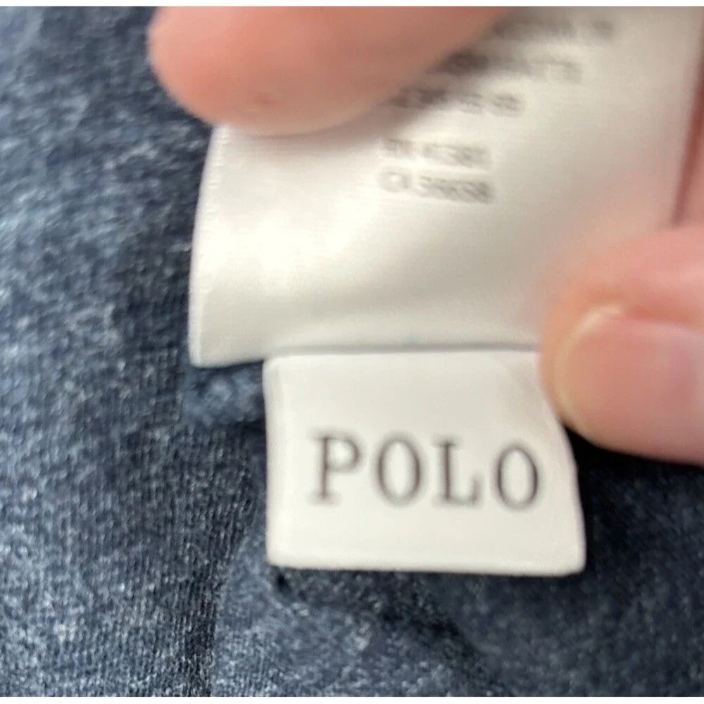 POLO RALPH LAUREN Men Jersey Pullover LARGE Heather Blue Long Sleeve Pony Cotton